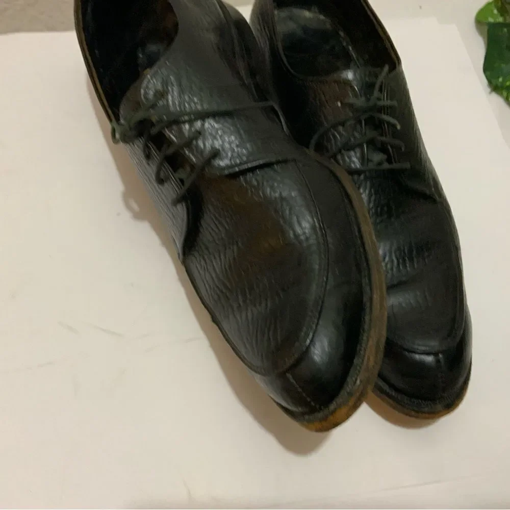 Shark Grain Cowhide Black Leather Dress Shoes Men’s 8.5 D